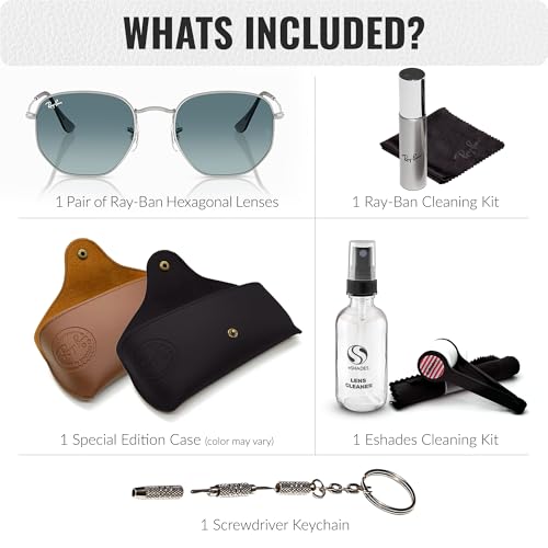 Image of Ray-Ban RB3548N HEXAGONAL FLAT LENSES Square-Round Shape Sunglasses for Men & Women with Official Eyewear Kit