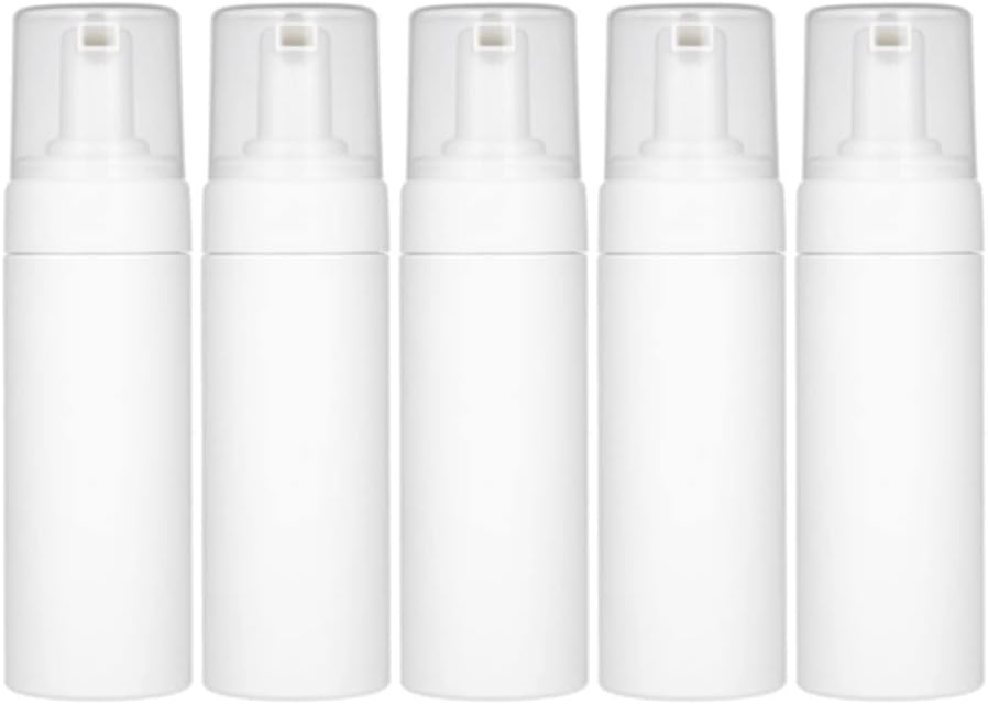 150ml White Soap Foam Pump Bottle Travel Plastic Foam Dispenser Bottle for Cleaning, Travel, Cosmetics Packaging and Liquid Cleaning (10PCS)