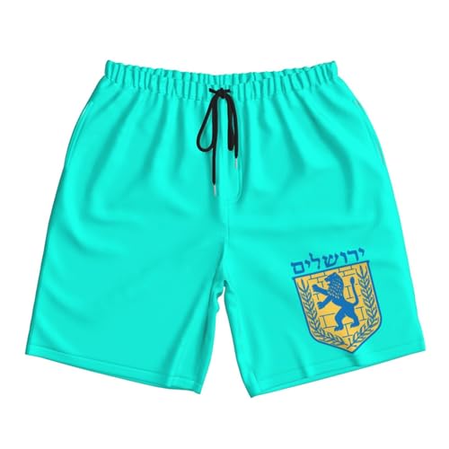 Jewish Israel Emblem of Jerusalem Mens Swim Trunks Quick Dry Board Shorts 7