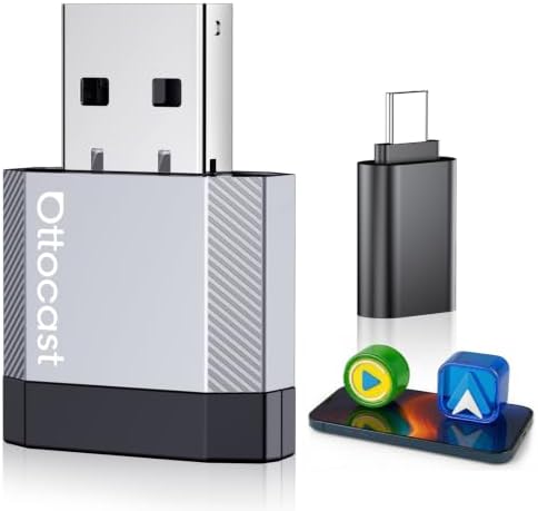 OTTOCAST Mini Nova 2-in-1 Wireless CarPlay & Android Auto AI Adapter