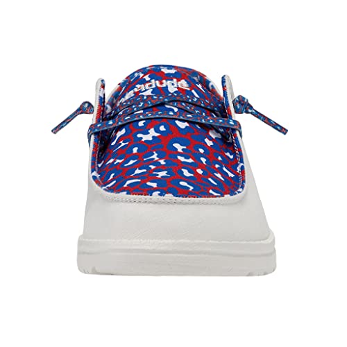 Hey Dude Women's Wendy Leo Americana Size 6 | Women’s Shoes | Women’s Lace Up Loafers | Comfortable & Light-Weight