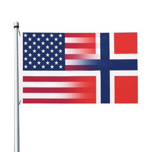 American Flag And Norwegian Flag 3x5 Ft Double-Sided Printed Flag Home Outdoor Indoor Garden Home Decoration Banner
