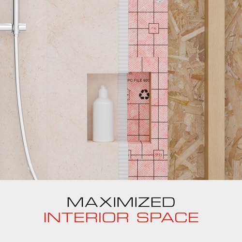 GURU USA W-S Shower Niche, Waterproof Membrane with Pre-Sloped Base, Waterproofing Panel System for Bathroom Walls, 12” x 12” - Image 5