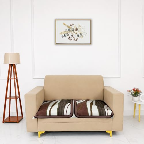 Image of Homerz Premium 'Luxe Series' Holland Velvet Sofa Cover | Smooth Finish | Anti-Skid Fleece Backing | Soft Touch Couch Protector for Living Room (Ocean Crest, 2 Seater, Only Seat Cover)