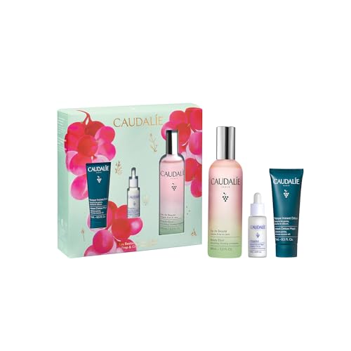 Caudalie Prep & Glow Best-Sellers Skin Care Holiday Gift Set – Full-Size Beauty Elixir + FREE Instant Detox Mask 15ml + FREE Vinoperfect Radiance Serum 10ml ( Value)