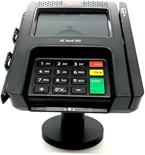 Sturdy Metal Swivel Stand for Ingenico ISC250 Touch Credit Card Machine - Complete Kit Includes Adhesive Glue Pad and Hardware
