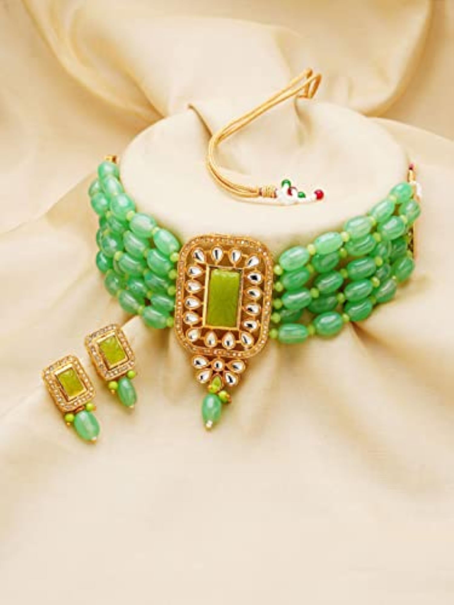 Kundan Choker Necklace & Earring Set For Women