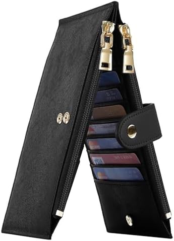Travelambo RFID Wallet Women Large Size Bifold Multi Card Wallet Case with Zipper Pocke Credit Card Holder for Women
