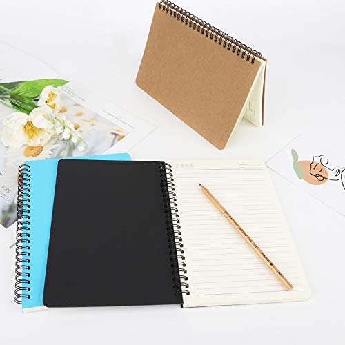 Eusoar Hardcover College Ruled Spiral Notebooks, A5 3Packs 5.5"X8.3" 120 Pages Lined Travel Writing Subject Notebooks Journal, Memo Notepad Sketchbook, School Office Business Diary Spiral Book Journal #TOP7