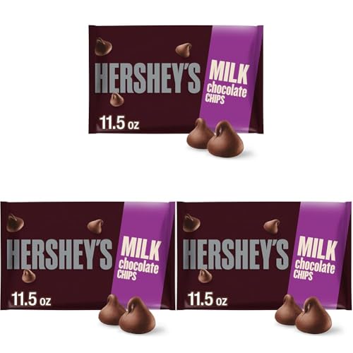 HERSHEY'S Milk Chocolate Baking Chips Bag, 11.5 oz (Pack of 3)