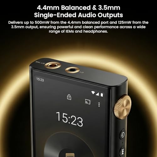 Image of AUDIOCULAR Nexus Portable Hi-Res DAP, Android Digital Audio Player, Dual ESS9018Q2M DAC, 3.5mm & 4.4mm Balanced 500mW, DSD512, Bluetooth 5.0 with LDAC, Mp3 Player (Black (32GB Memory))