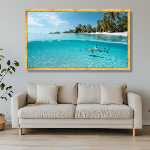 Tableau requins eaux cristallines 30x60 cm décor plage - 3