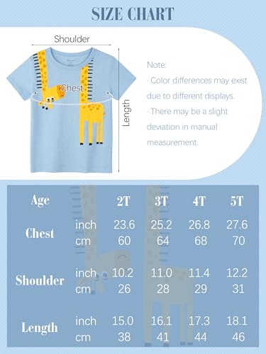 Poroka 4 Pack Toddler Boys Short Sleeve T-Shirts Crewneck Tee Shirts Cotton Cartoon Graphic Tops Tees Excavator Dinos Animal2