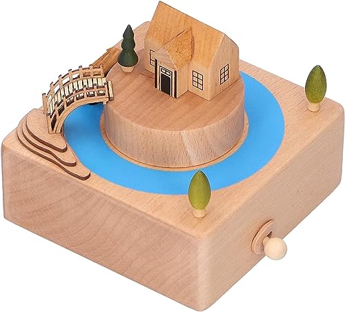 Image of AUGEN Exclusive Music Box Musical Boxes Carousel Children's Boutique Wooden Men and Women Birthday Creative Christmas Valentine's Day Gift Home Decoration (6057-A6)