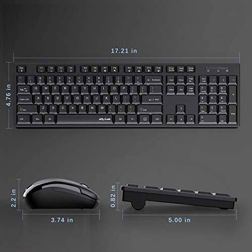Jelly Comb Wireless Keyboard and Mouse, 2.4G Wireless Keyboard Mouse Full Size with 12 Multi-Media Keys and Auto Sleep for Windows/Computer/PC/Laptop/Desktop-K041 - Thumbnail 3
