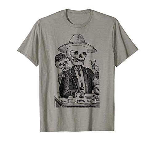 Mintage Tequila Drinking Skeleton Fine Jersey T-Shirt