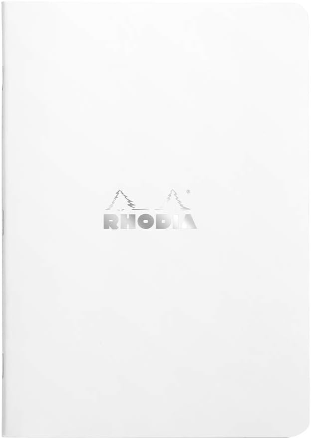 Rhodia 119187C Classic White Stapled Line Ruled Notebook - A5-210 mm x 148 mm
