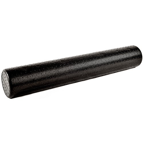 Incline Fit High Density Extra Firm Foam Roller for Yoga, Pilates, Stretching, Deep Tissue Back Muscle Massage Roller, Physical Therapy & Rehab Exercises, Black and Speckled Colors, 36 Inch, Black