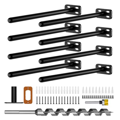 8pcs Wall Shelf Brackets Heavy Duty Floating Shelf Bracket Hidden,Invisible Black Shelving Brackets Decorative Floating Shelf Hardware Heavy Duty,Metal Shelf Support Bracket(10"-8pcs) 10 inc