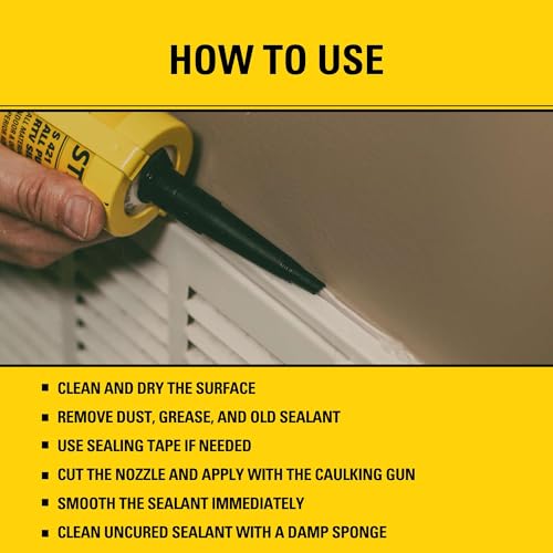 Image of Stanley S421 RTV Silicone Sealant Gray (1 x 10.1 fl.oz.) - 100% Waterproof Gray Caulk | Industrial-Grade Silicone for Kitchen, Bathroom, Shower, Window, Door, Indoor & Outdoor Use | 1 Pack