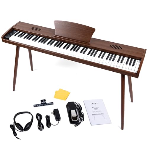 Amazon | Carina 電子ピアノ 88鍵盤 キーボード 木製 一体型スタンド