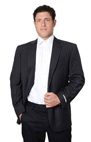 Austin Reed Mens Pure Wool Striped Suit Separate Coat Short, Black3