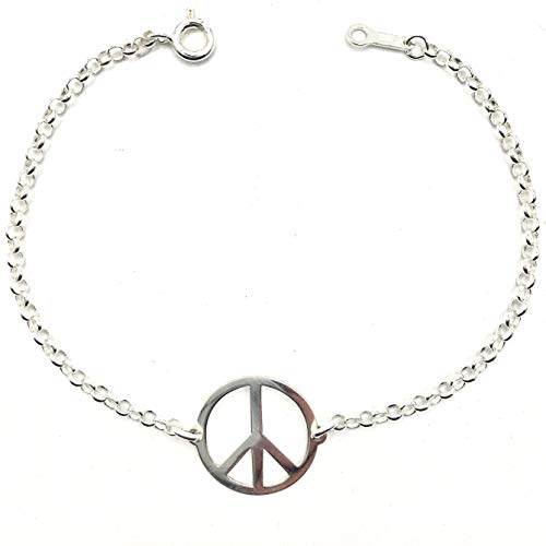MASBARATA Pulsera DE LA Paz Plata DE Ley 925/1000