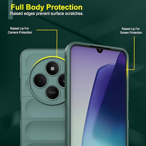 Image of Zapcase Back Case Cover for Poco M7 5G | Compatible for Poco M7 5G Back Cover | Liquid Silicon Magic Case with Camera Protection | Dark Green