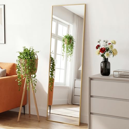 Sweetcrispy 56"x15" Full Length Mirror, Standing Full Body Mirror, Gold - Image 2