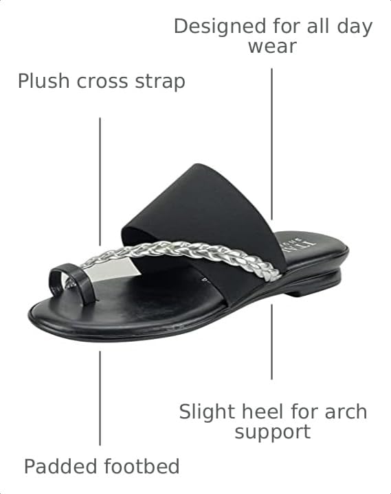 Image of ITALIAN Shoemakers Womens Cari Low Braided Strap Sandal for Women