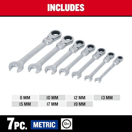 CRAFTSMAN Ratchet Set, 7-Pack, 72-Tooth, 180 Degree Flexi Head Design, Solid Chrome Finish (CMMT87009) by CRAFTSMAN - Image 7