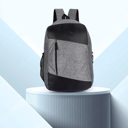 Image of First Look 15L Laptop Backpack for Men & Women with Bottle Pocket | Padded Shoulder Straps, Multi Compartments | Durable Fabric Construction | Ideal for Travel & College Bag | Grey
