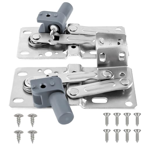 LD-0220-50SC Soft Close Pivot Hinges Pair of Self Closing Cabinet Door Hinge Tip Out Tray Hinges for Closets Bookcases Sink Tip-Out Door Support Frame Hinge with Screws