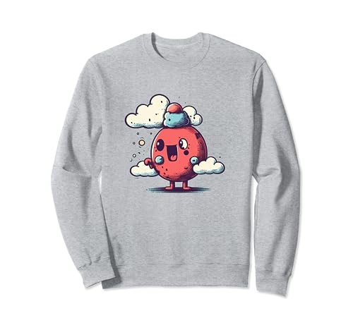 Charming Scarlet Cartoon Buddy Sweatshirt
