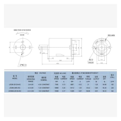 LWOMAN modèle Science 500 Moteurs, Moteur 3-6V DC, 3000-5800 TR/Min, Moteur à Arbre Long en métal, for Petits Accessoires de Bricolage de Voiture Jouet, Pompes Robot