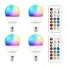 E12 LED Light Bulbs (40w Equivalent) 5W, Color Changing RGB, A15 Small Base Candelabra Round Light Bulb, Candle Base, 2700K Warm White 12 Colors 2 Modes Timing with Remote Control (4 Pack)