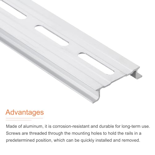 meccanixity din rail slotted aluminum mounting guide 4 inch x 14 inch x 03 inch for equipment installation pack of 6 pcs