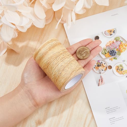 Image of 5 Yards Wood Grain Repair Tapes Wood Colored Stickers Self Adhesive Wood Grain Repair Patch Durable Multi-Use Adhesive Patch Gold Upholstery Wood Duct Tape for Doors Floor Furniture