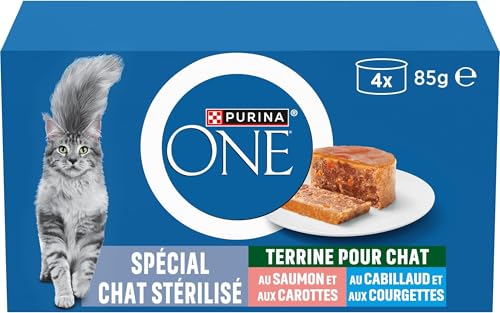PURINA ONE | Terrines pour Chat Stérilisé | Aide à maintenir un système immunitaire sain, soutenir l'équilibre du microbiome intestinal et à contrôler...