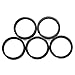 NUBARKO Keychain Split Rings Bulk Black Titanium Heavy Duty Keyring Organization for Keys Pendants (Pack of 5, 0.98inch/25mm)