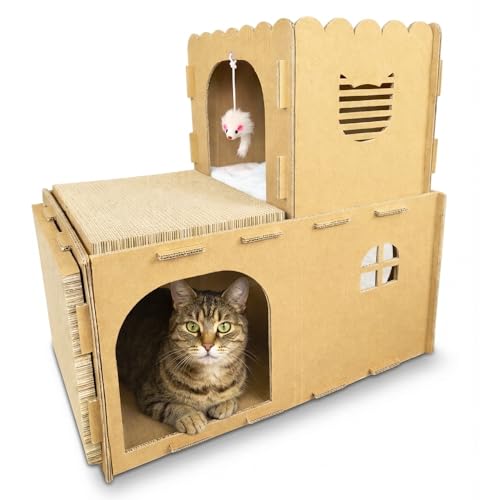 OtterPets 2-Level Cat House with Toys
