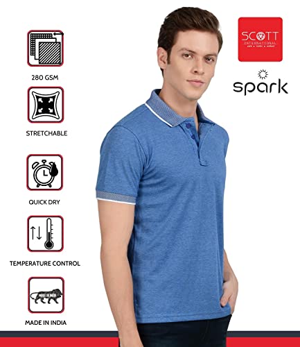 Image of Scott International Men's Regular Fit Polos (AW18 spk1 S Navy Blue Small)