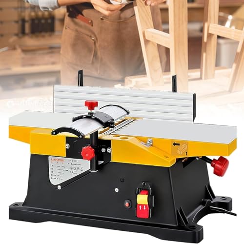 QIUFANGY Banco de carpintería multifunción de 6 Pulgadas, Trabajo Pesado, cepilladora de Madera eléctrica de 1800W, 12000R/min, Potencia de Profundidad de Corte de 3mm