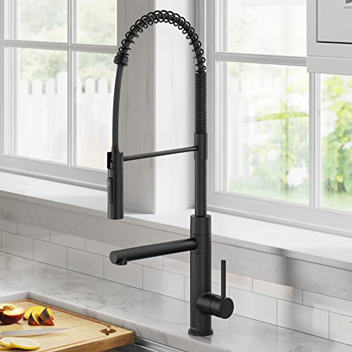 KRAUS Artec Pro (2th Gen) Commercial Style Pull-Down Single Handle Kitchen Faucet with Pot Filler in Matte Black, KPF-1604MB