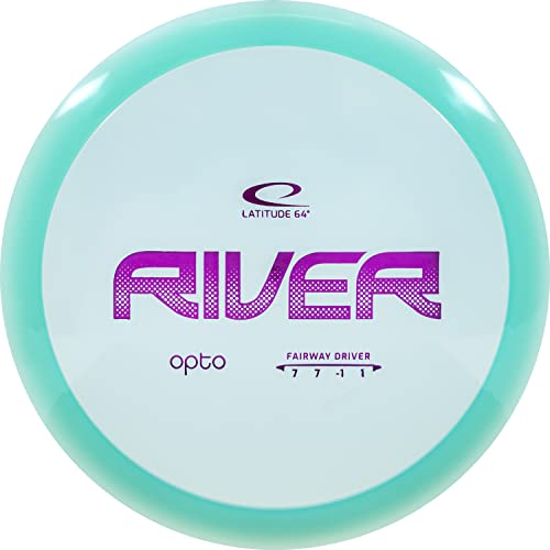 Latitude 64 Opto River Disc Golf Fairway Driver | Easy to Throw Disc Golf Driver for Beginners | Durable Premium Plastic | High Glide w/Straight Flight & Great Control | 170g+ (Turquoise)