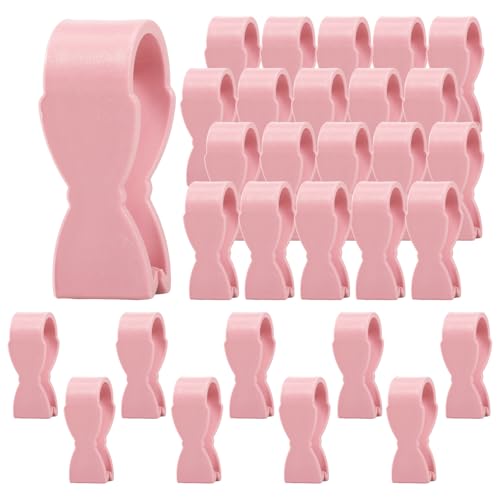 30 Pcs Towel Clips for Kitchen, Plastic Hand Towel Clips Towel Clamps, Inverted Tooth Towel Clamps Reusable Towel Holder Clip Practical Towel Stand Clips for Home Bathroom Kitchen (Pink)