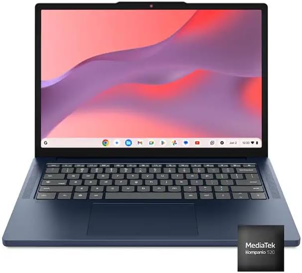 Lenovo - IdeaPad Slim 3 Chromebook - 14" 2K Touchscreen Laptop - MediaTek Kompanio 540 2025-4GB Memory - 64GB eMMC - Cosmic Blue