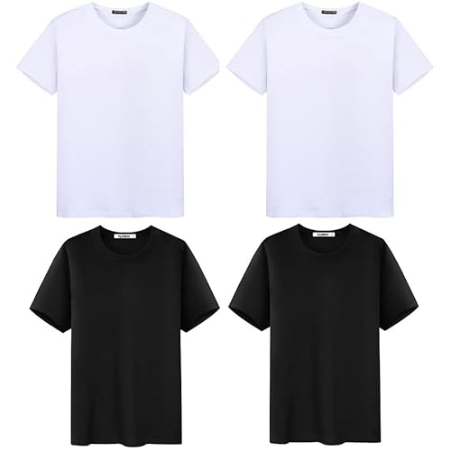 4er Pack Sport Tshirts Funktionsshirt Herren Sport Shirt Männer Trainingsshirt Schnelltrocknend Fitness Sportshirt Herren Kurzarm Black Grey White Blau T-Shirt Herren Cover