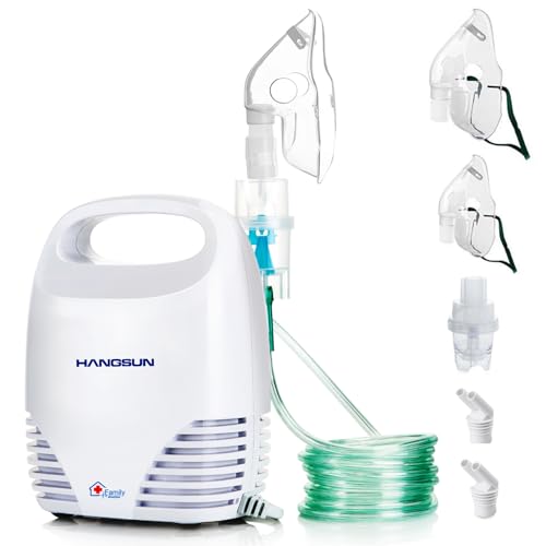 HANGSUN Nebuliser Machine for Adults and Kids Compact Compressor System Vaporizer Mist Steam Inhaler CN560 Portable and Silent for Home Use