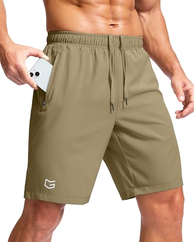 Image of G Gradual Men's Athletic Running Shorts with Zipper Pockets Quick Dry 7 inch / 5 inch / 9 inch Workout Gym Shorts for Basketball Hiking